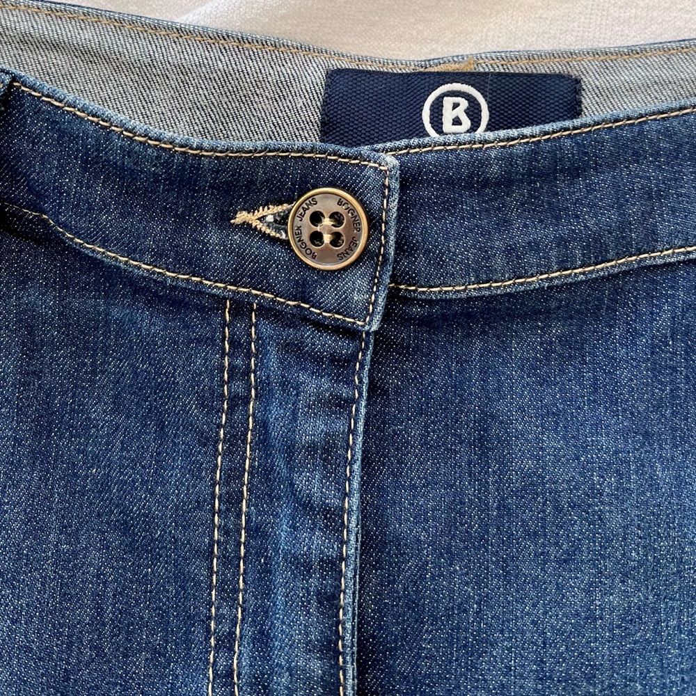 Bogner Blue Denim Knee-Length Skirt - Picture 6 of 12